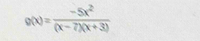 g(x)= (-5x^2)/(x-7)(x+3) 