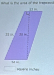 What is the anea of the trapeasid 
square lnches