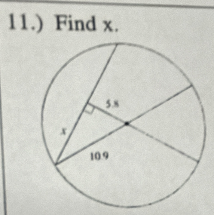 11.) Find x.