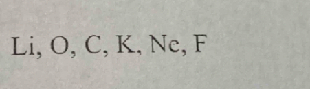 Li, O, C, K, Ne, F