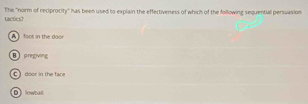 Solved: The “norm of reciprocity” has been used to explain the ...