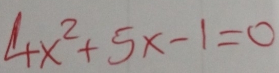 4x^2+5x-1=0