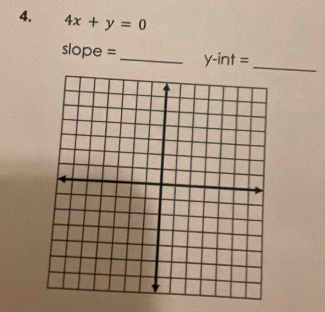 4x+y=0
slope =
_y-int =_