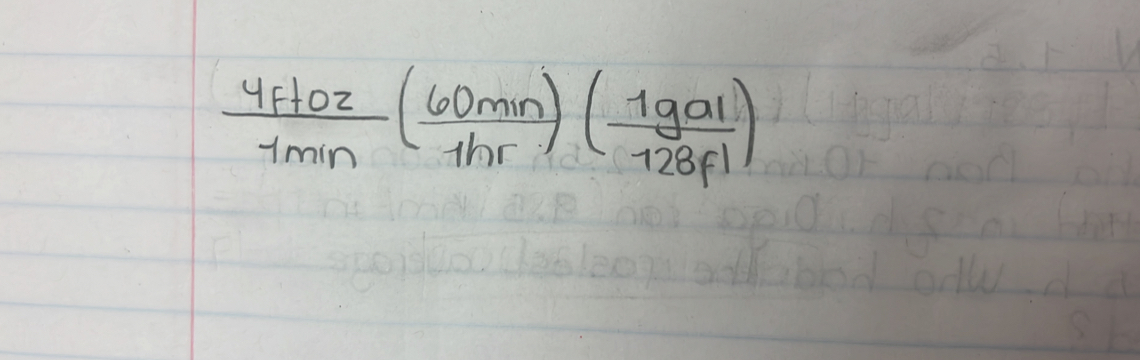  (4F+02)/tmin ( 60mn/thr )( 1gal/128fl )