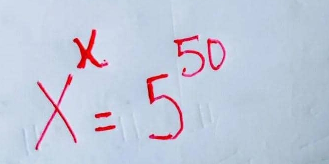 x^x=5^(50)