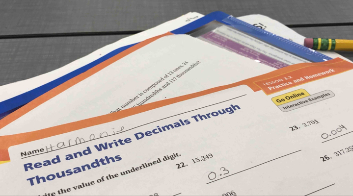 Practice and Homework 
LESSON 3.2 
hundredths and 117 thousandt
at number is composed of 13 ones 
Go Online
23. 2.704
Read and Write Decimals Through Interactive Examples 
Name 
22. 15.349
_ 
Thousandths 
te the value of the underlined digit 
26. 317.25
006