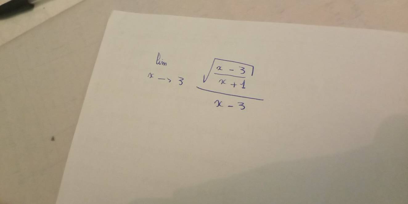 limlimits _xto 3frac sqrt(frac x-3)x+1x-3