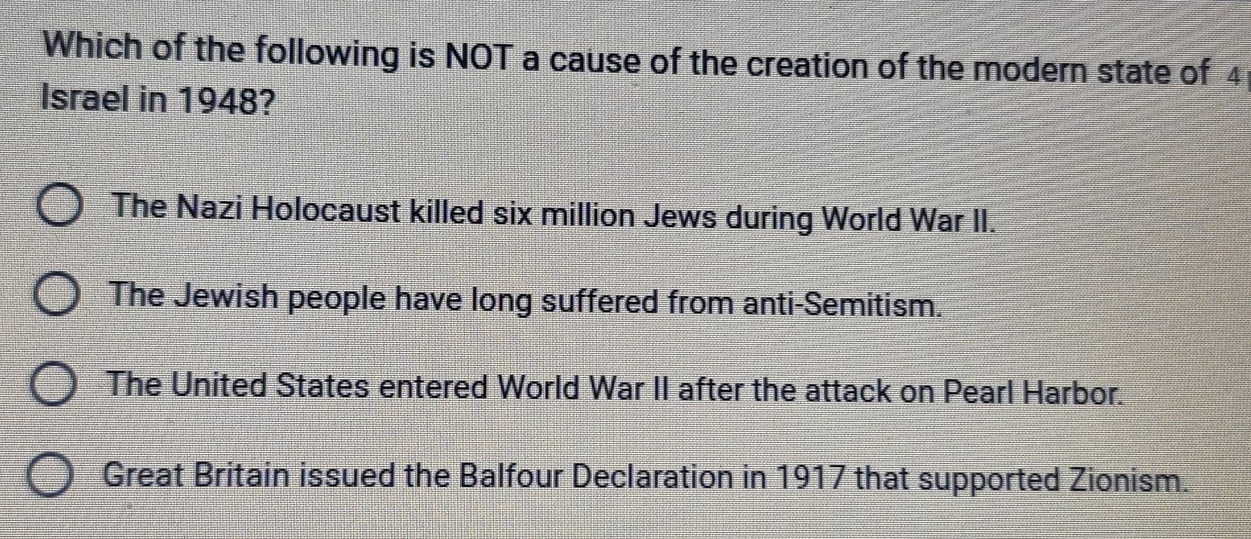 Solved: Which of the following is NOT a cause of the creation of the ...