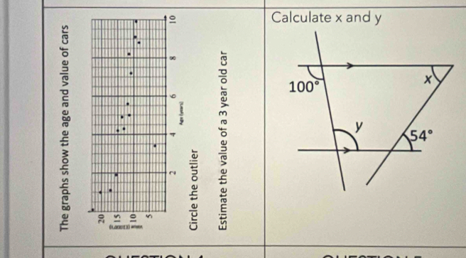 Calculate x and y