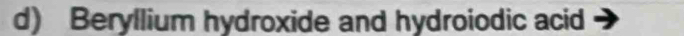 Beryllium hydroxide and hydroiodic acid