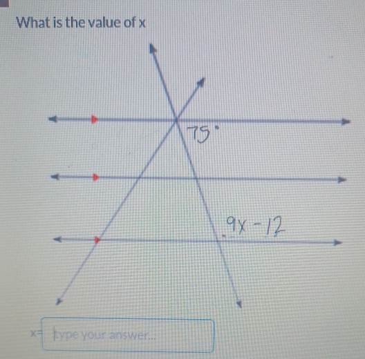 What is the value of x
x= type your answer...