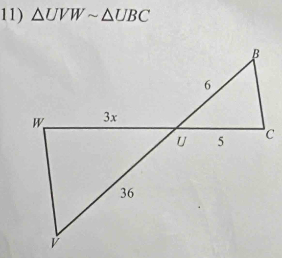 △ UVWsim △ UBC