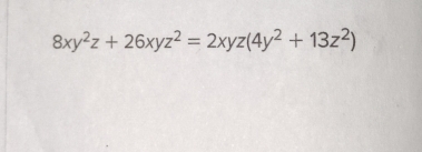 8xy^2z+26xyz^2=2xyz(4y^2+13z^2)