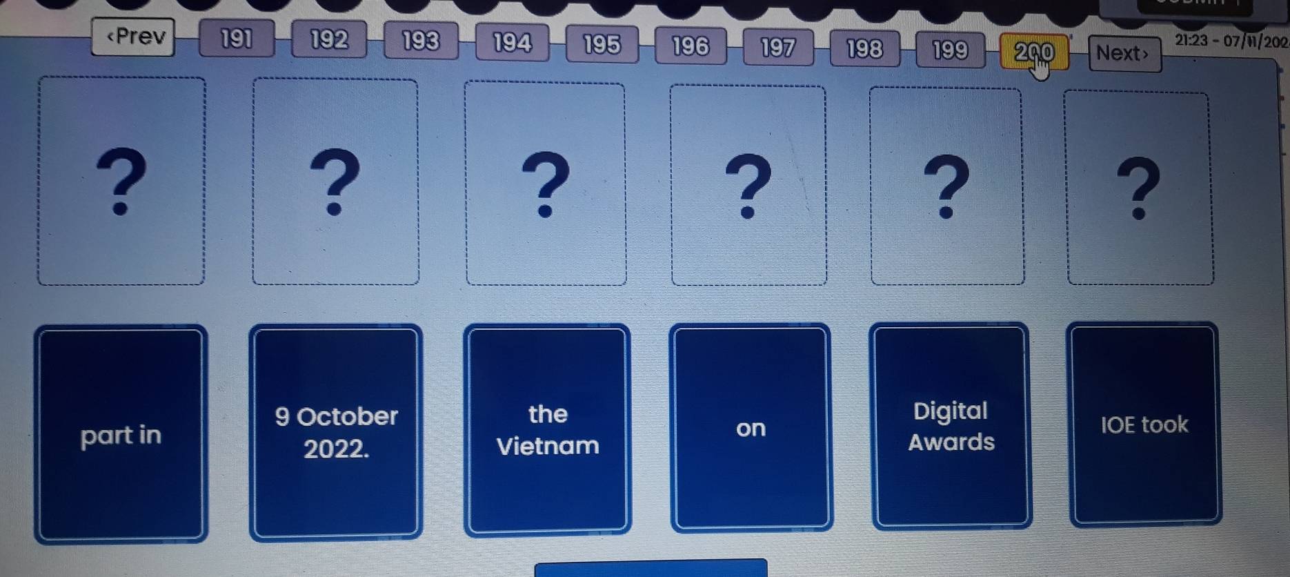 191 192 193 194 195 196 197 198 199 200 Next> 21:23 - 07/11/202 
? 
? 
? 
? 
? 
? 
9 October the Digital 
on IOE took 
part in Awards
2022. Vietnam