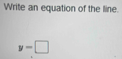 Write an equation of the line.
y=□