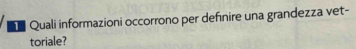 Quali informazioni occorrono per definire una grandezza vet- 
toriale?