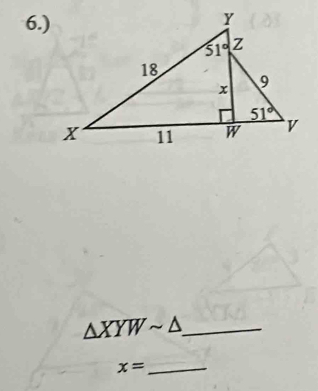 6.)
△ XYWsim △ _
_ x=