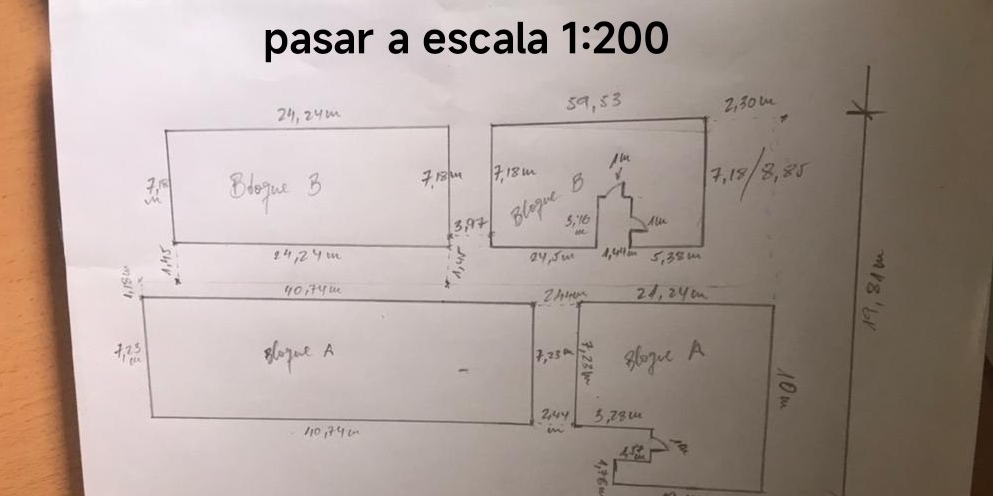 pasar a escala 1:200