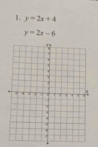 y=2x+4
y=2x-6