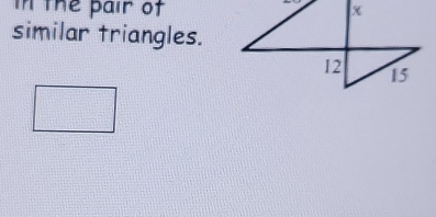 in the pair of 
similar triangles.