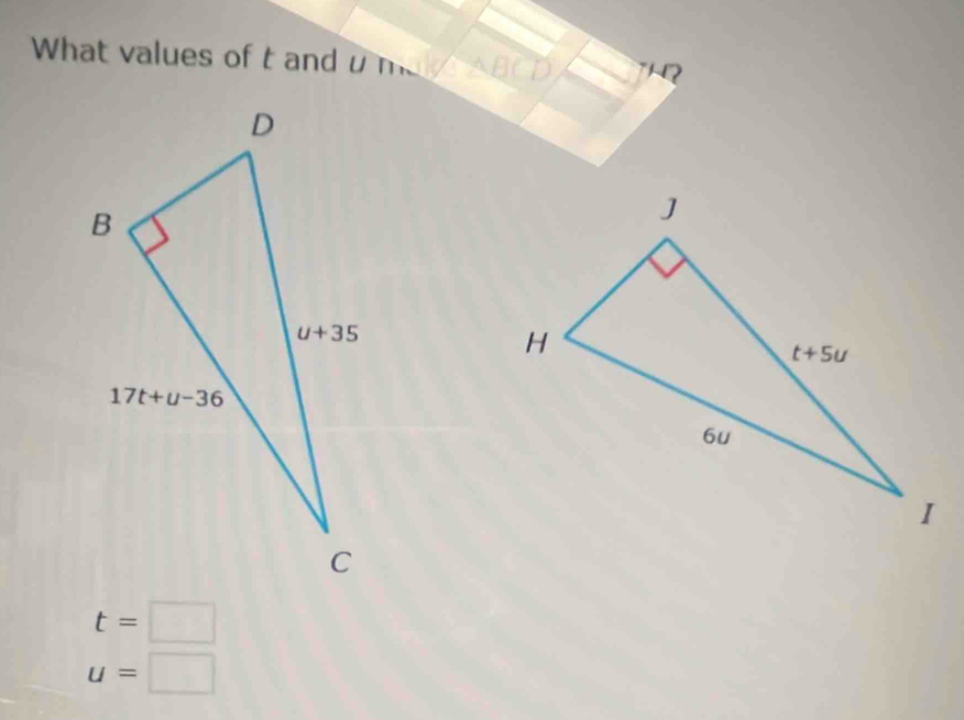 What values of t and u n
t=□
u=□