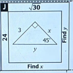 sqrt(30)
Find x