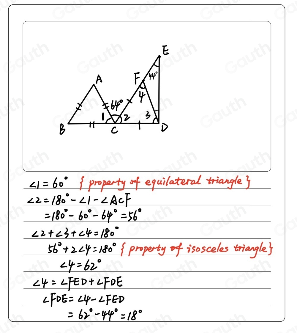 Solved: (8) Triangle ABC is an equilateral triangle. Triangle CDF is an ...