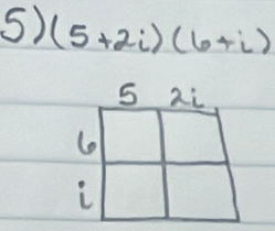 (5+2i)(6+i)