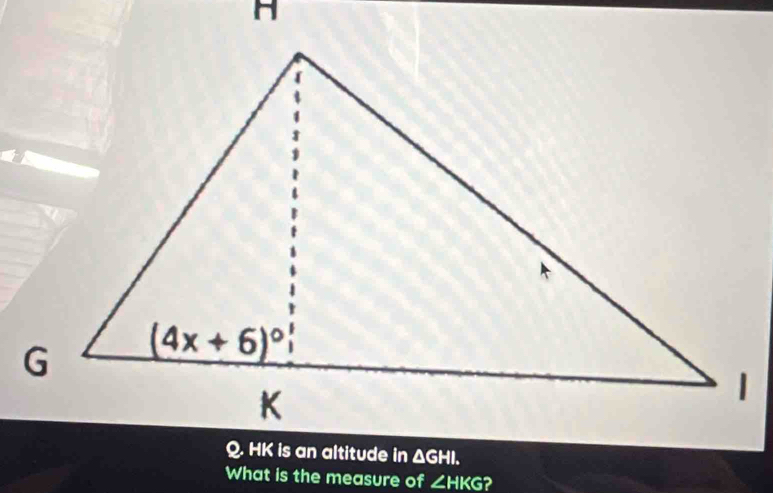 What is the measure of ∠ HKG