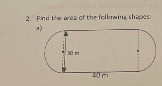 Find the area of the following shapes: 
a)