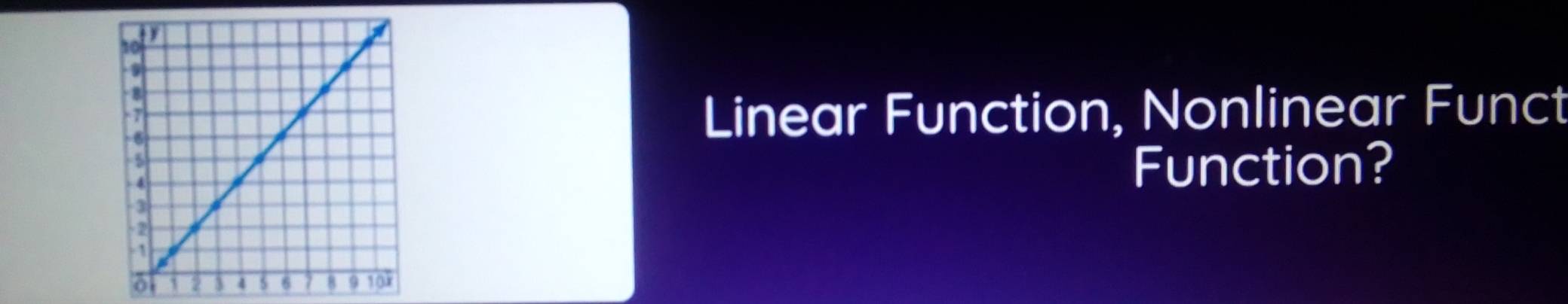 Linear Function, Nonlinear Funct 
Function?