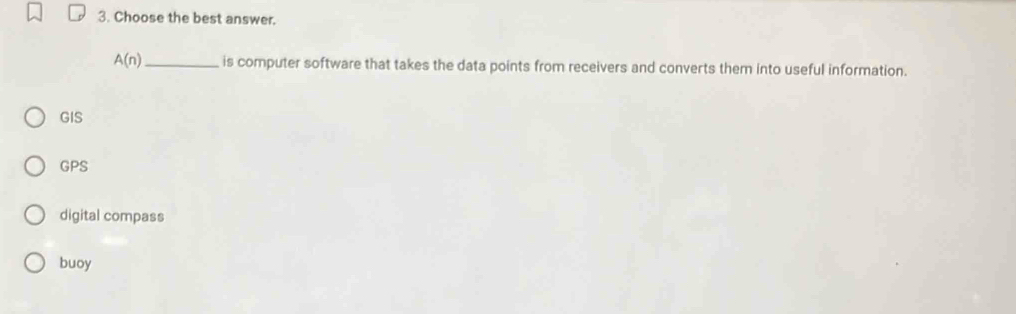 Solved: Choose the best answer. A(n) _ is computer software that takes ...
