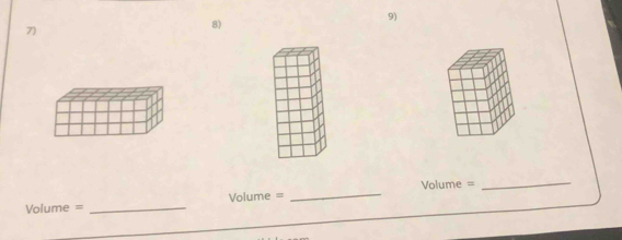 Volume = _ Volume = _ Volume =
_