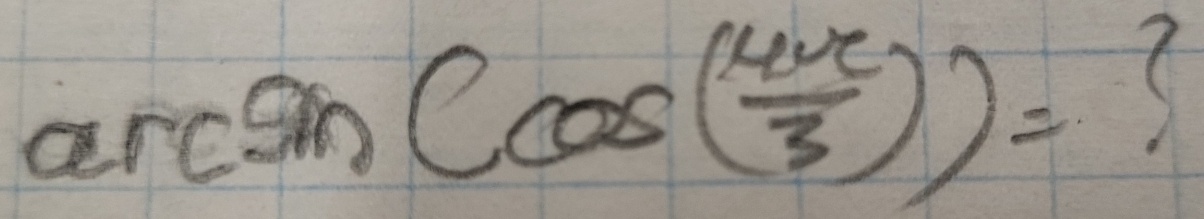 a rcsin Ccos ( 4vc/3 ))= C