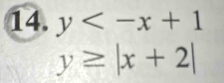 y
y≥ |x+2|