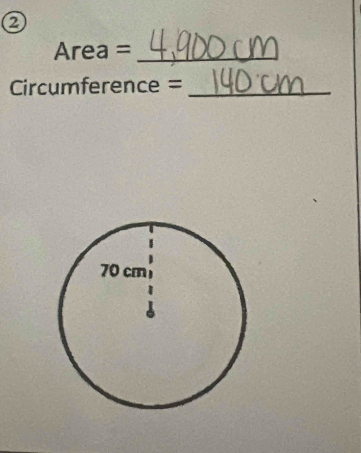 Area =_ 
Circumference =_