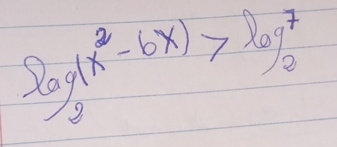 frac ln g2(x^2-6x)>log _27