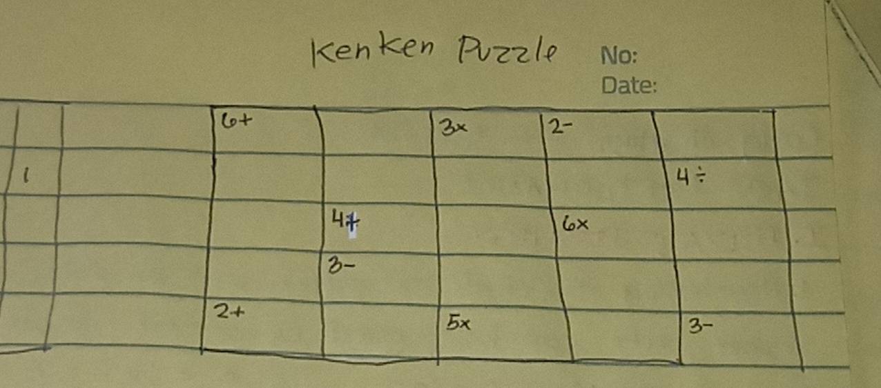 kenken Puzzle No:
k