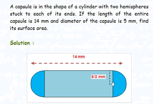 Solved: A capsule is in the shape of a cylinder with two hemispheres ...