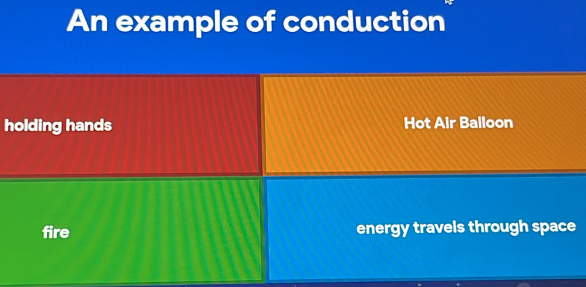 An example of conduction
h