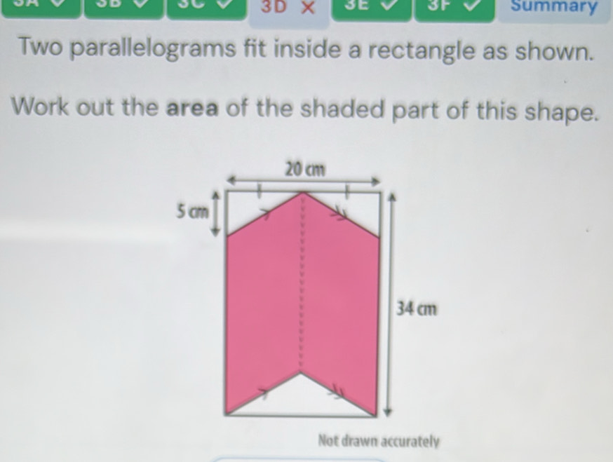 Solved: 3D) 3e or Summary Two parallelograms fit inside a rectangle as ...