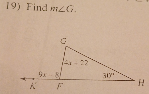 Find m∠ G.