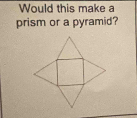 Would this make a 
prism or a pyramid?