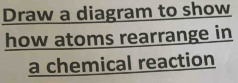 Solved: Draw a diagram to show how atoms rearrange in a chemical ...