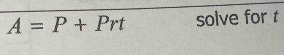 A=P+Prt solve for t