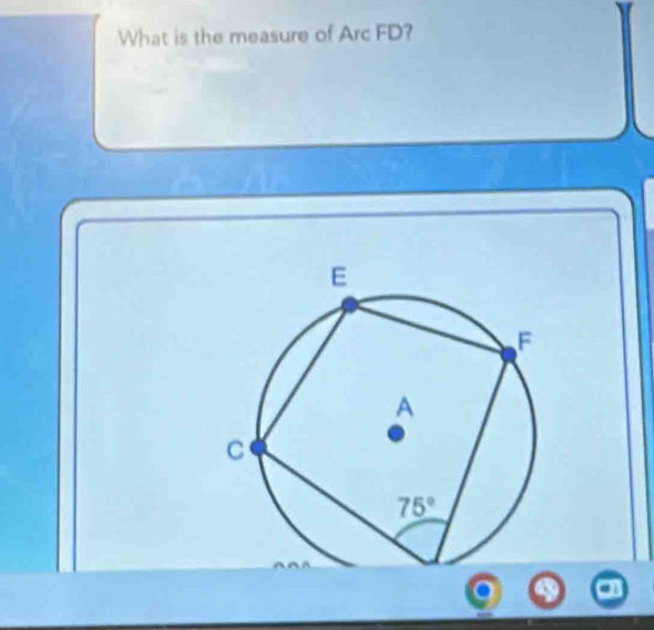 What is the measure of Arc FD?
C