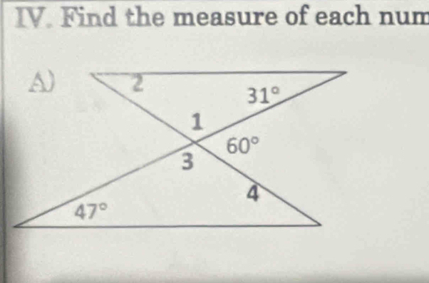 Find the measure of each num