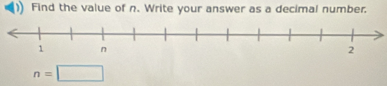 Find the value of n. Write your answer as a decimal number.
n=□