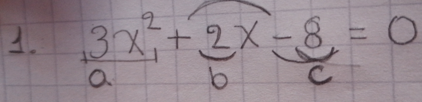  3x^2/a + (2x-8)/b =0