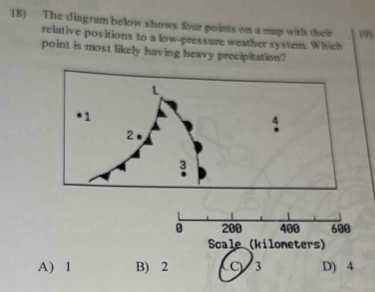 Solved: The diagram below shows four points on a map with their 19 ...